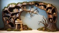 Story Themed magical designer bookshelf for a cozy home or bookstore corners