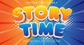 Story Time Comic Style 3d editable text effect Royalty Free Stock Photo