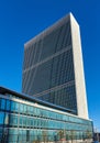 The 39-story United Nations Secretariat Building 1950 and the Dag HammarskjÃÂ¶ld Library on the East Side of Manhattan, NYC Royalty Free Stock Photo