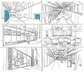 Storyboard with water power plant interior