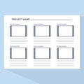 Storyboard template on blue