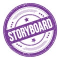 STORYBOARD text on violet indigo round grungy stamp