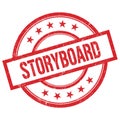 STORYBOARD text written on red vintage round stamp