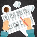 Storyboarding process hand Royalty Free Stock Photo