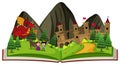 Storybook with dragon at the castle Royalty Free Stock Photo