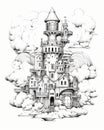 Storybook house Coloring Book Page Royalty Free Stock Photo