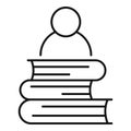 Storyteller book stack icon, outline style