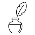 Storyteller ink feather icon, outline style