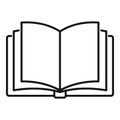 Storyteller open book icon, outline style