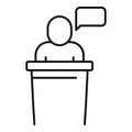 Storyteller speaker icon, outline style