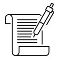 Storyteller writing paper icon, outline style