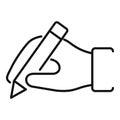 Storyteller writing story icon, outline style