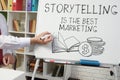 Storytelling is the best marketing is shown using the text
