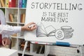 Storytelling is the best marketing is shown using the text Royalty Free Stock Photo