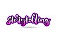 storytelling calligraphic pink font text logo icon typography de