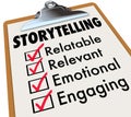 Storytelling Checklist Clipboard How to Tell Stories 3d Illustration