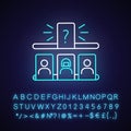 Storytelling game neon light icon