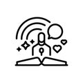 Black line icon for Storytelling, narration and verse Royalty Free Stock Photo