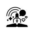 Black solid icon for Storytelling, narration and verse Royalty Free Stock Photo