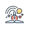 Color illustration icon for Storytelling, narration and verse Royalty Free Stock Photo