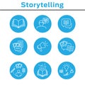 Storytelling Icon Set with Speech Bubbles Royalty Free Stock Photo