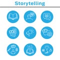 Storytelling Icon Set with Speech Bubbles