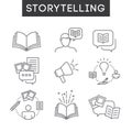 Storytelling Icon Set with Speech Bubbles Royalty Free Stock Photo