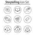 Storytelling Icon Set with Speech Bubbles