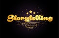 storytelling star golden color word text logo icon