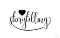 storytelling typography text with love heart