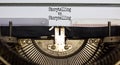 Storytelling vs storyselling symbol. Words `Storytelling vs storyselling` typed on retro typewriter. Business and storytelling v Royalty Free Stock Photo
