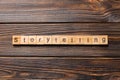 Storytelling word written on wood block. storytelling text on table, concept Royalty Free Stock Photo