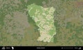 Stoubcy District highlighted, Belarus. Topographic Humanitarian Royalty Free Stock Photo
