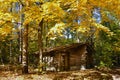 Wooden log house in farm, Stouffville, Ontario, Canada Royalty Free Stock Photo