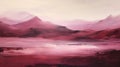 Stout Abstract Landscape: Romantic Scottish Landscapes In Maroon Hues