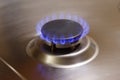 Stove blue flame gas hob Royalty Free Stock Photo