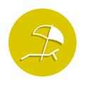 stove and chaise longue icon in badge style. One of sheashell beach collection icon can be used for UI, UX