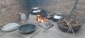 Stove fours (Chulha) of rural surroundings. Royalty Free Stock Photo