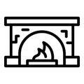 Stove furnace icon outline vector. Gas burning
