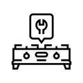 stove kitchen repair line icon vector illustration