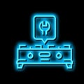stove kitchen repair neon glow icon illustration