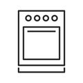 Stove oven icon line art vector illustration. Electric kitchen household appliance for cooking food