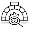 Stove pizza icon outline vector. Oven brick