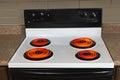 Stove Top With All Burners On High Royalty Free Stock Photo