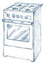 Stove. Vector drawing