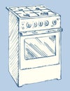 Stove. Vector drawing