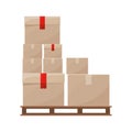 Stowage boxes stacked and sealed Royalty Free Stock Photo