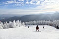 Stowe Ski Resort in Vermont, view to the mountain slopes