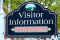 Visitor Information lodging sign by Stowe Area Association in Vermont. Royalty Free Stock Photo