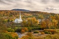 Stowe, Vt Church and fall foliage Royalty Free Stock Photo